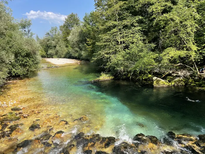 Bohinjsko jezero in gore Triglavskega narodnega parka blizu Koče pri Rdeči Bukvi (fotografija 41)
